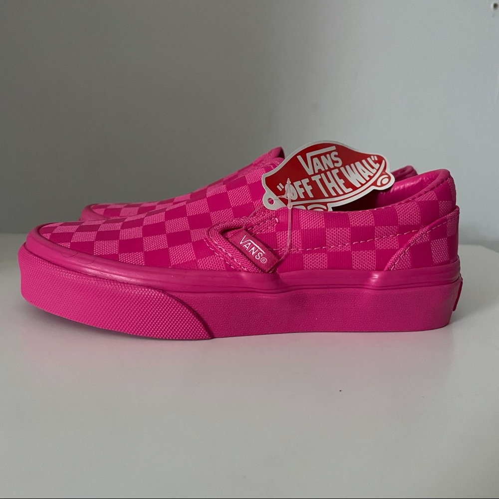 Vans Slip On Tonal Checkerboard Skate Shoe - Little Kid - Pink Glow size…